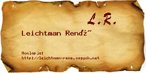 Leichtman René névjegykártya